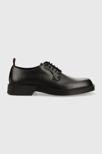 Hugo pantofi de piele iker barbati, culoarea negru, 50493166