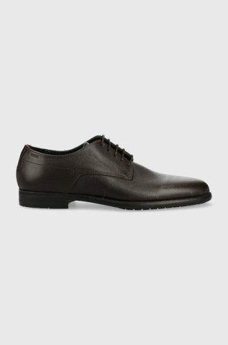 Hugo pantofi de piele kyron barbati, culoarea maro, 50470191