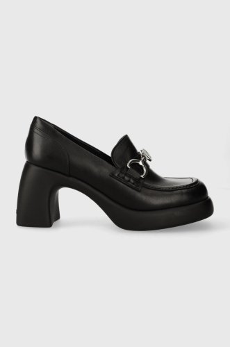 Karl lagerfeld pantofi de piele astragon culoarea negru, cu toc drept, kl33830
