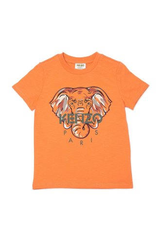 Kenzo kids tricou copii culoarea portocaliu, cu imprimeu