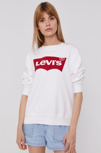 Levi's bluză femei, culoarea alb, material neted