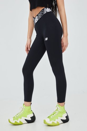 New balance leggins de antrenament relentless crossover wp21177bk femei, culoarea negru, cu imprimeu