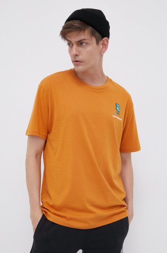 New balance tricou din bumbac culoarea portocaliu, cu imprimeu