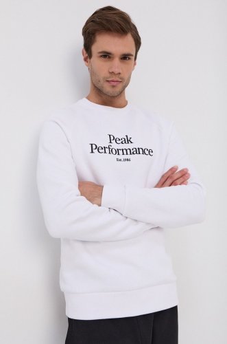 Peak performance bluză bărbați, culoarea alb, melanj