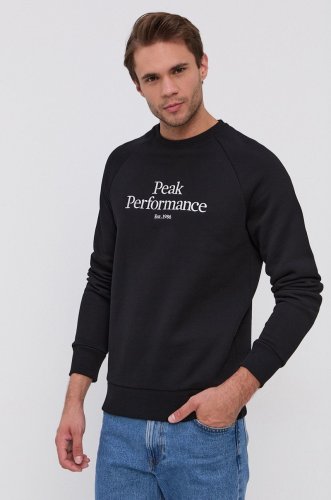 Peak performance bluză bărbați, culoarea negru, melanj