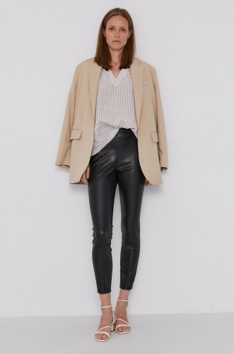 Pennyblack pantaloni femei, culoarea negru, mulat, high waist