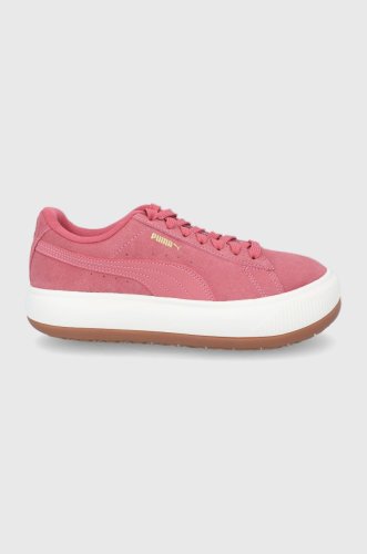 Puma pantofi culoarea roz, cu toc plat