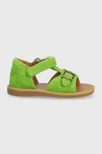 Reebok classic sandale din piele pentru copii culoarea verde
