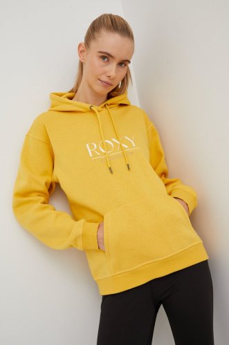 Roxy bluza femei, culoarea galben, cu imprimeu