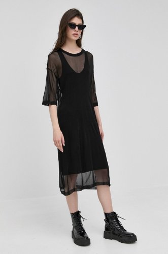 Silvian heach rochie culoarea negru, mini, oversize
