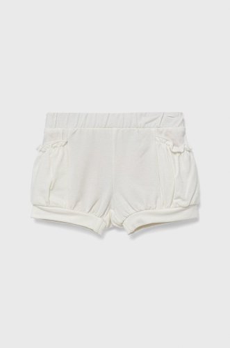 United colors of benetton pantaloni scurti copii culoarea alb, neted