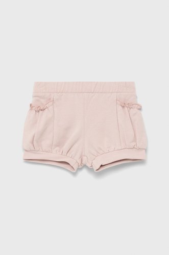 United colors of benetton pantaloni scurti copii culoarea roz, neted