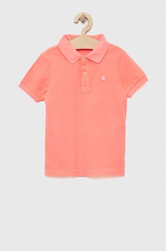 United colors of benetton tricouri polo din bumbac pentru copii culoarea roz, neted