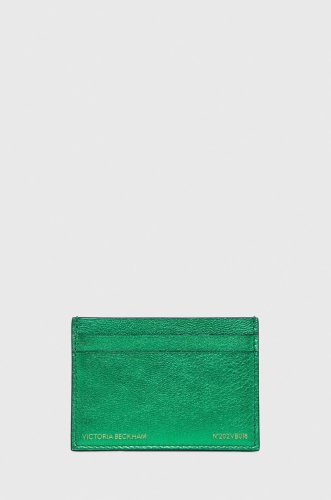 Victoria beckham husă din piele pentru carduri femei, culoarea verde
