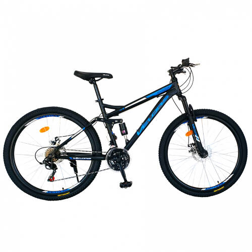 Bicicleta munte dubla suspensie velors v2760d roata 27.5 frana disc 18 viteze negrualbastru