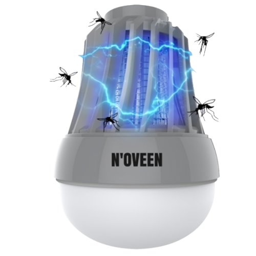 Noveen Bec led cu lampa uv anti-insecte, insect killer lamp, portabil (3 x aaa), 6 w, 800 v, ipx4, alb