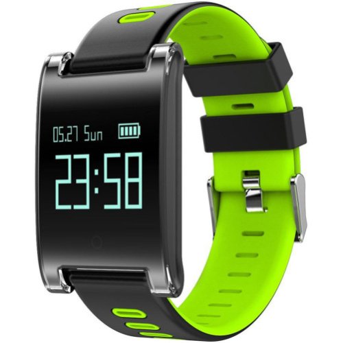Bratara fitness iuni dm68 plus, display oled, pedometru, monitorizare puls, notificari, compatibil cu android si ios, verde