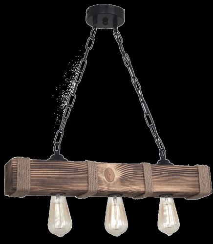 Corp de iluminat kalas cu 3 becuri, din lemn maro antichizat