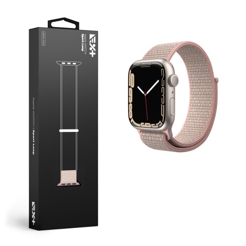 Curea din nylon next one pentru apple watch (42/44/45mm), pink sand