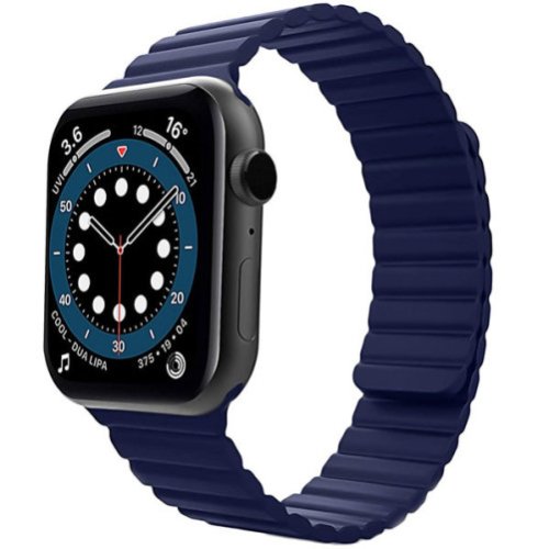 Curea iuni compatibila cu apple watch 1/2/3/4/5/6/7, 38mm, silicon magnetic, midnight blue