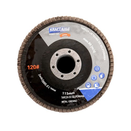 Disc lamelar abraziv pentru slefuit, 115 mm, p100, kraft&dele kd963