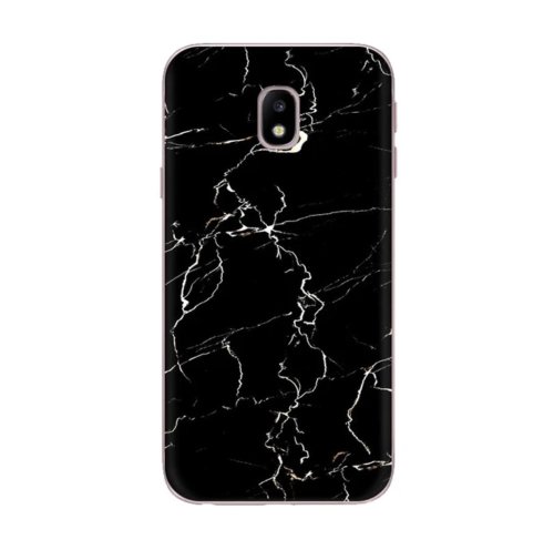 Husa de protectie, marble case, samsung galaxy j3 (2017), negru/alb