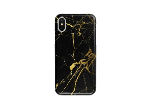 Husa de protectie, marble case, samsung galaxy j3 (2017), negru/auriu