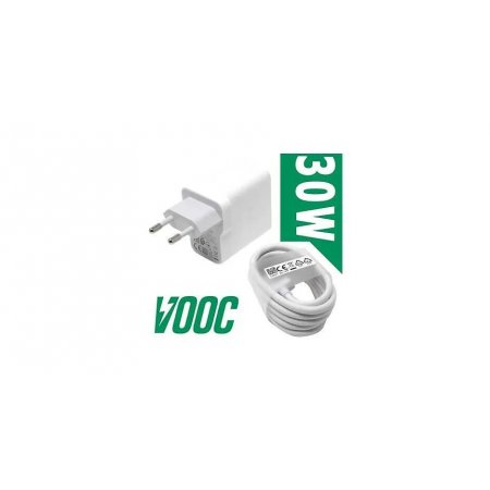 Incarcator retea pentru oppo vooc 4.0 30w si cablu usb-c, 5a, 1m