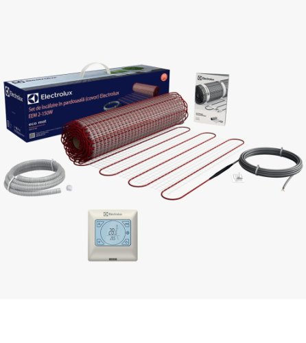 Kit covor incalzire electrolux 150 w/m² (50 cm latime) 3 mm grosime cu termostat digital etb-16 eec electrolux, 3 m² - 450 w