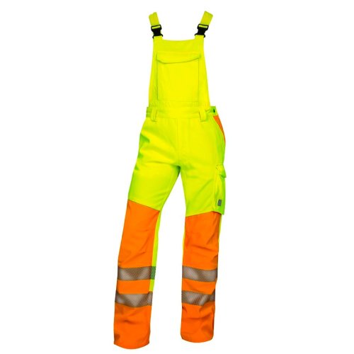 Pantaloni reflectorizanti de lucru cu pieptar signal - galben 58 galben