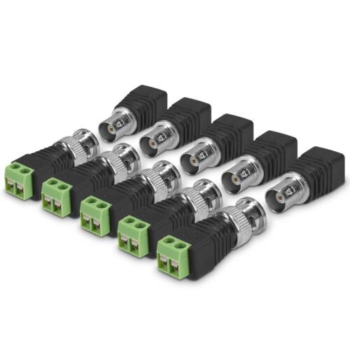 Set 10 adaptoare conector bnc cu 5 x mascul 5 x femela, kwmobile, multicolor, metal, 45685.01