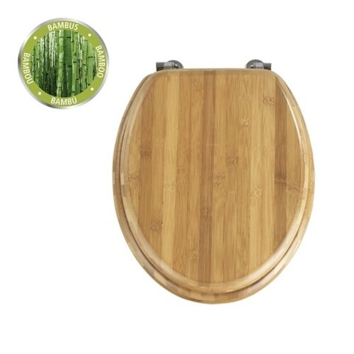 Capac de toaleta, wenko, bamboo, 34 x 41 cm, bambus, maro