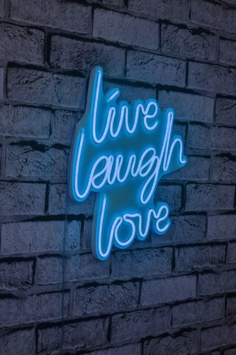 Decoratiune luminoasa led, live laugh love, benzi flexibile de neon, dc 12 v, albastru