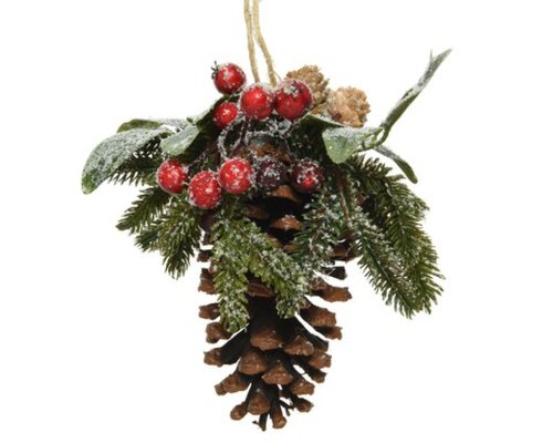 Decoratiune pinecone and berries, decoris, 12x20x25 cm, polietilena