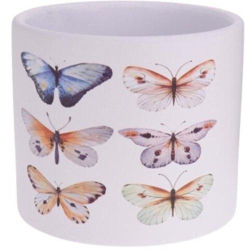 Ghiveci butterfly, 13.5x12.5 cm, ceramica, multicolor
