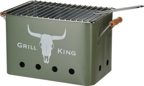 Excellent Houseware Gratar dreptunghiular grill king, 32x20x20 cm, zinc, verde