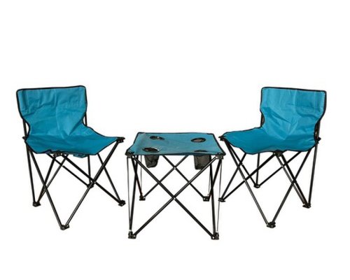 Set mobilier pentru camping heinner, 3 piese, otel/poliester, albastru