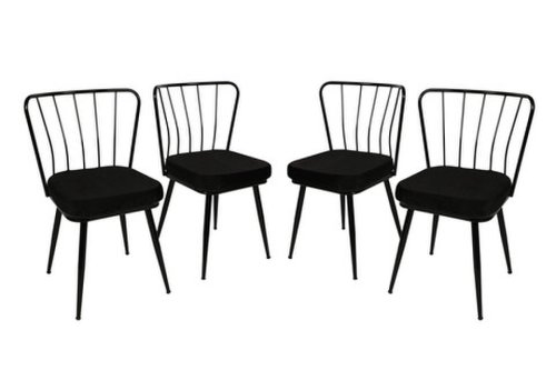 Set scaune 4 piese, nmobb , yıldız 181, metal, negru