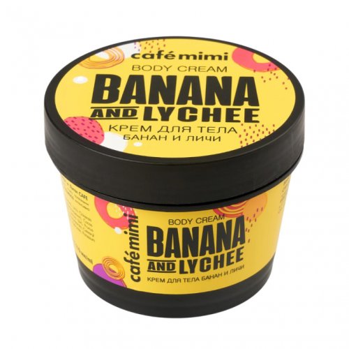 Crema de corp cafe mimi body cream banana lychee cu extracte naturale de banane, litchi, unt de shea, uleiuri de cocos si migdale 110ml