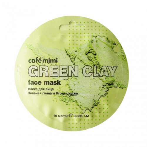 Masca de fata lichida cafe mimi super food green clay goji berries cu extracte naturale de goji, argila verde si vitamina e 10ml