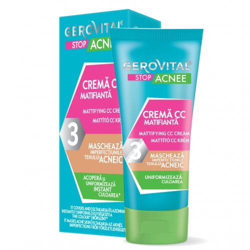 Crema cc matifianta ten acneic 30ml - gerovital stop acnee