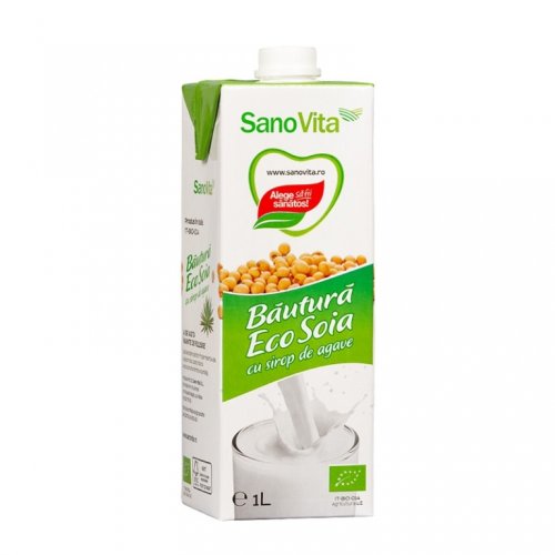 Sano Vita Lapte soia simplu sirop agave eco 1l - sanovita