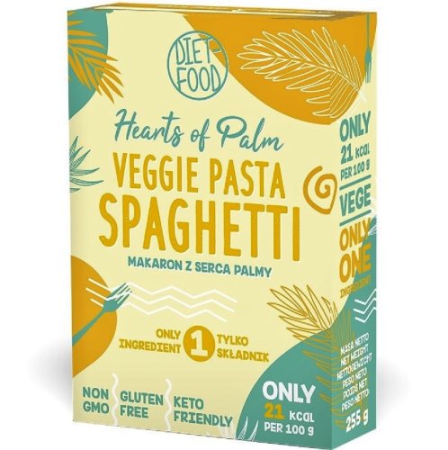 Paste spaghete inima palmier vidate bio 255g - diet food