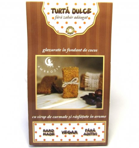 Turta dulce glazurata fondant cocos 130g - hiper ambrozia