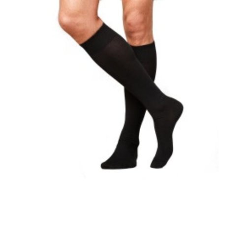Ciorapi compresivi ad pana la genunchi pentru barbati, negru, marimea 2, 1 pereche, rayat