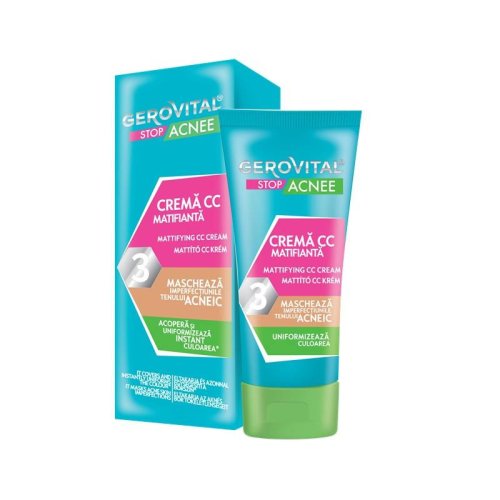 Gerovital stop acnee, crema cc matifianta, 30 ml