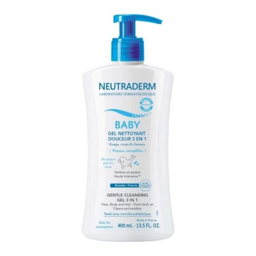 Neutraderm baby 3 in 1 gel curatare extra-delicat fata, corp si par, 400 ml