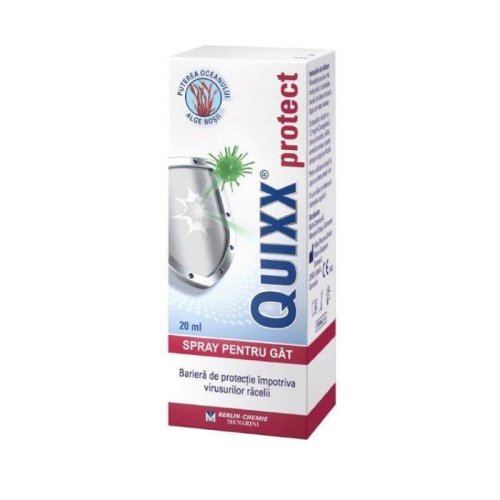 Quixx protect spray pentru gat ce umidifica mucoasa cavitatii bucale, 20 ml 