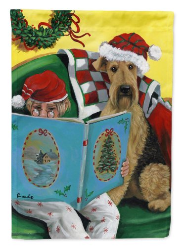 Caroline`s treasures airedale storybook cozi de crăciun flag canvas house size multicolore large