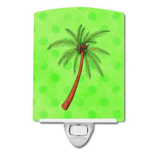 Caroline`s treasures carolines comori bb8165cnl palm tree verde polkadot ceramice night light 6x4x3